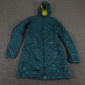 The North Face ThermoBall Coat Womens XS Green Hooded Quilted Insulated Parka